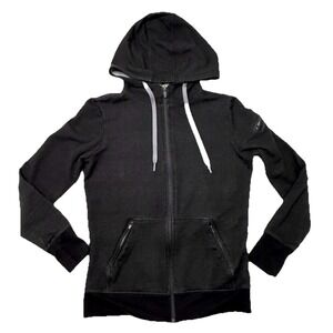 Hylete‎ Womens Size Small Black Full Zip Fleece Hoodie Outdoor Workout Gym Yoga